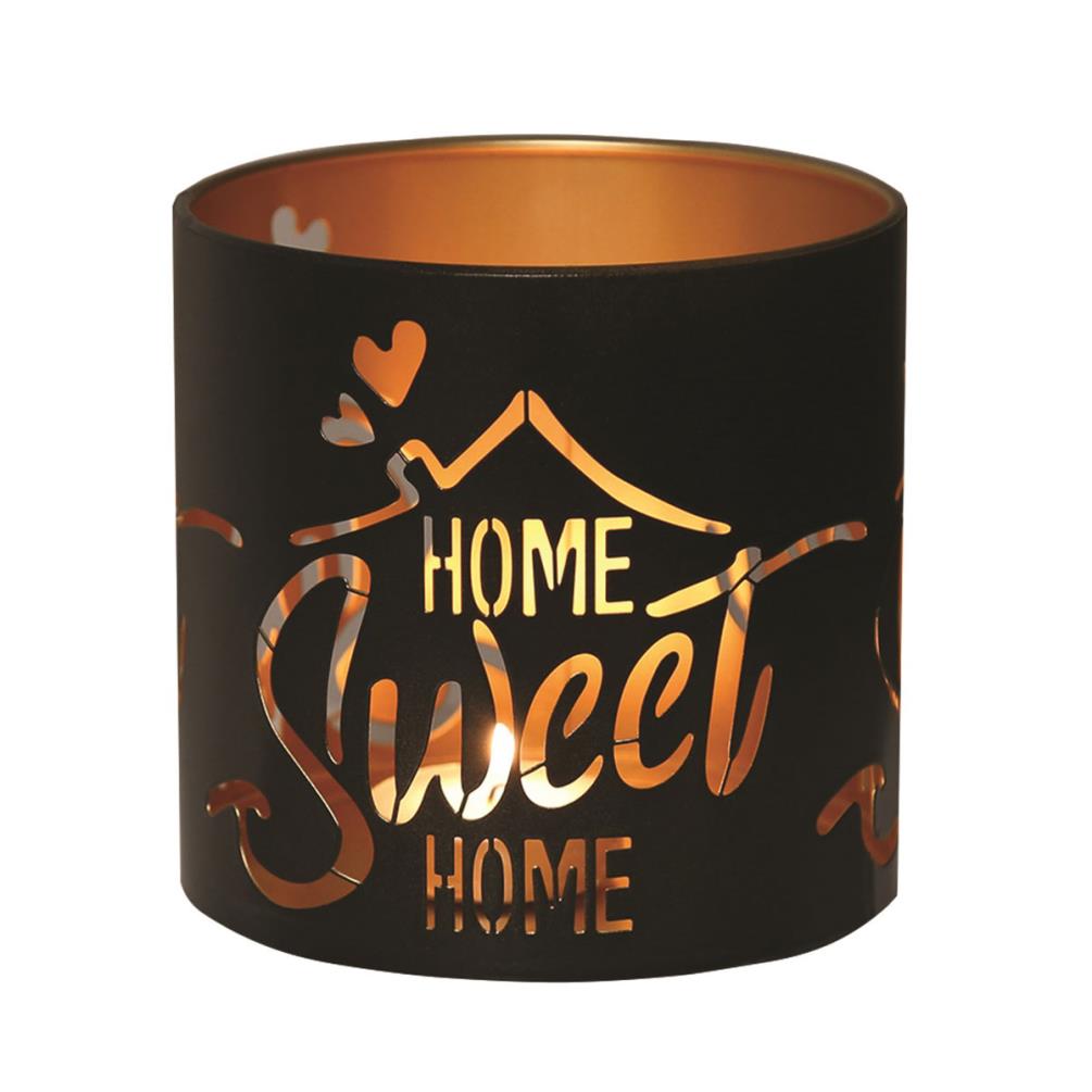 Aroma Black & Gold Home Sweet Home Jar Sleeve & Wax Melt Warmer Extra Image 2